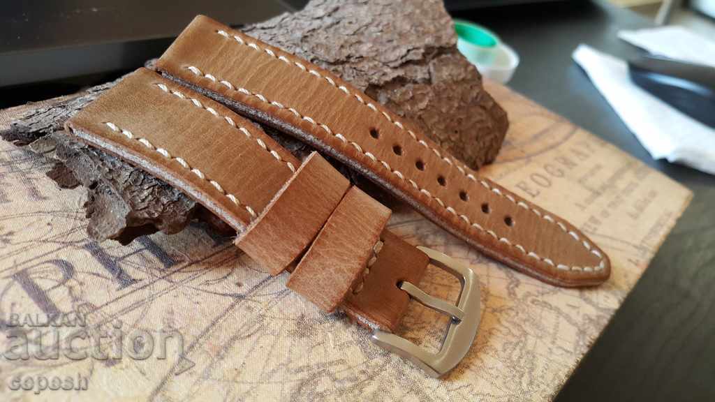 Leather watch strap 24mm Genuine leather by hand 629 with price 40.00 BGN | € 20.45 Leather watch strap 24mm Genuine leather by hand 629 with price 40.00 BGN | € 20.45