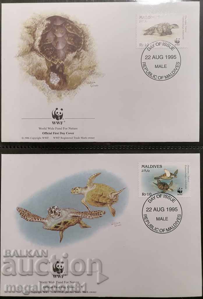 Maldives - sea turtles, WWF with price 8.00 BGN | € 4.09