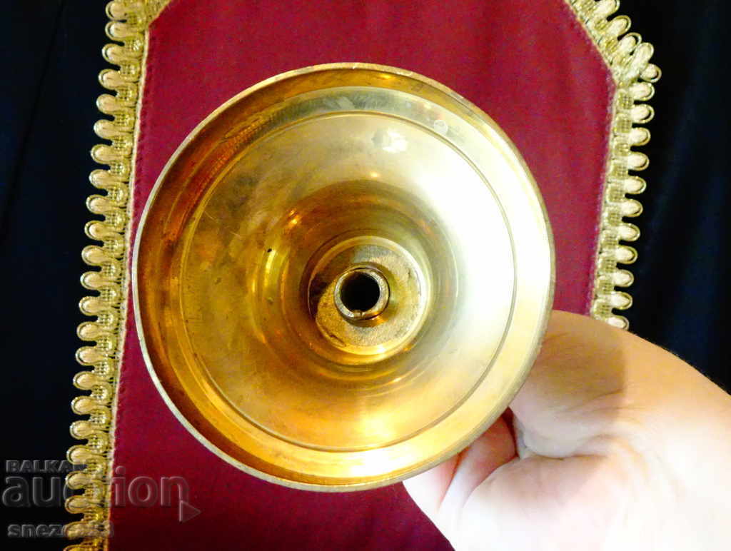 Αντίκα μπρούτζινο κηροπήγιο, σμάλτο. - 5 Αντίκα μπρούτζινο κηροπήγιο, σμάλτο. - 5