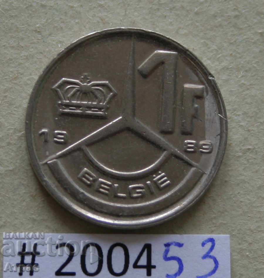 1 franc 1989 Belgia - Legenda olandeză