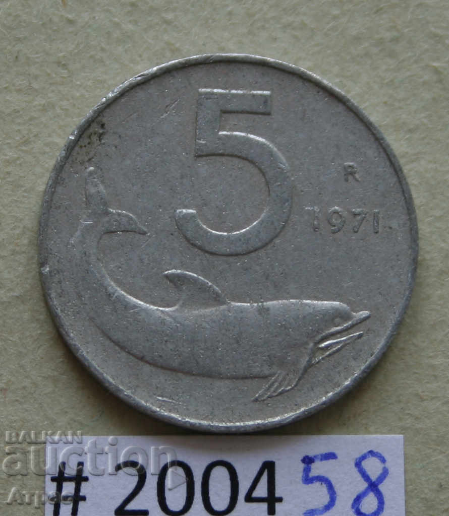 5 lire 1971 Italia