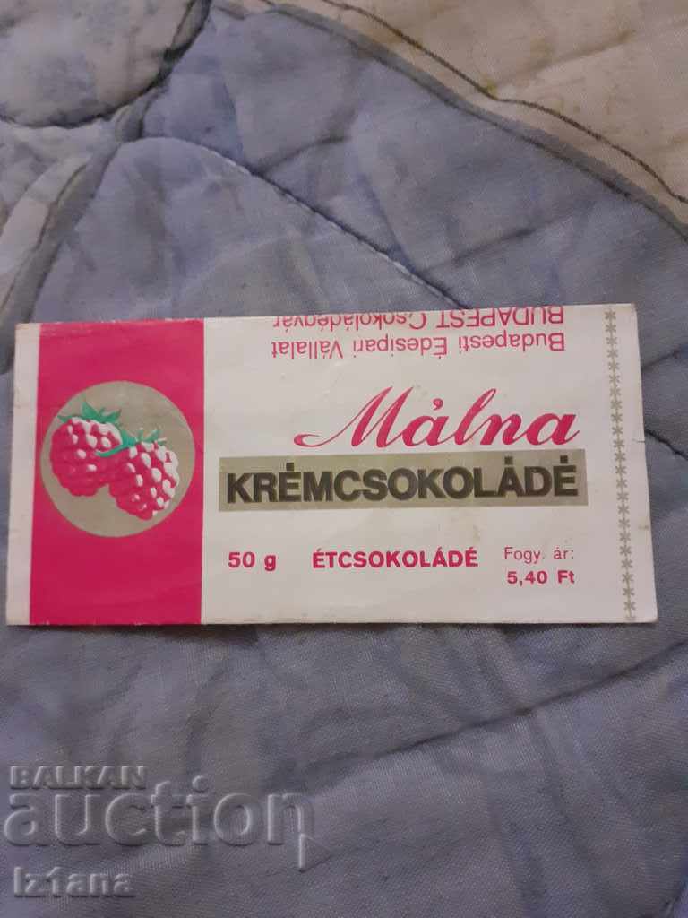 Old package of Malna chocolate