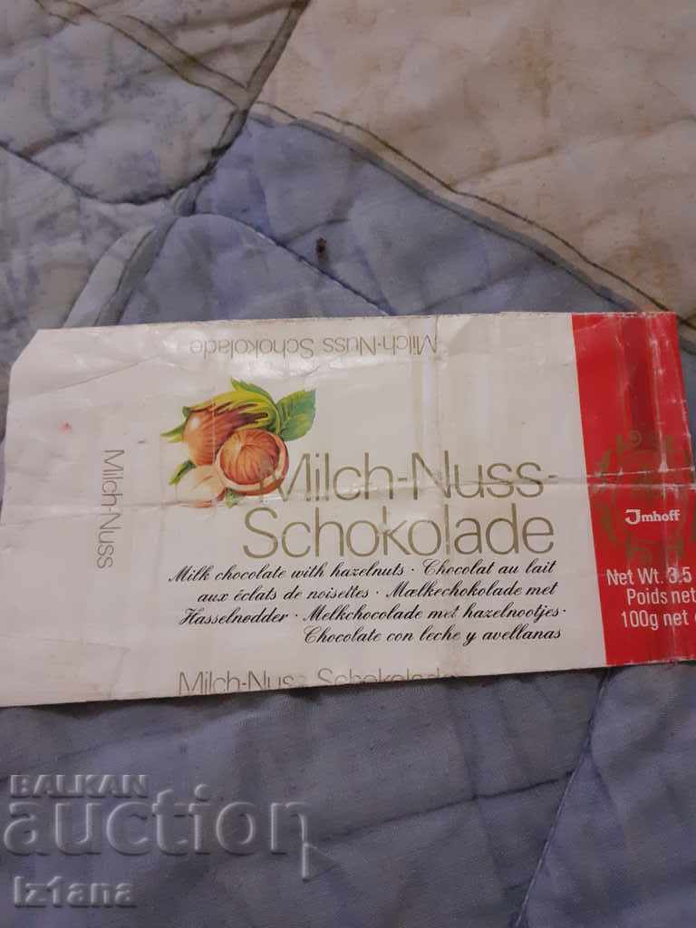 Παλιά συσκευασία σοκολάτας Milch Nuss