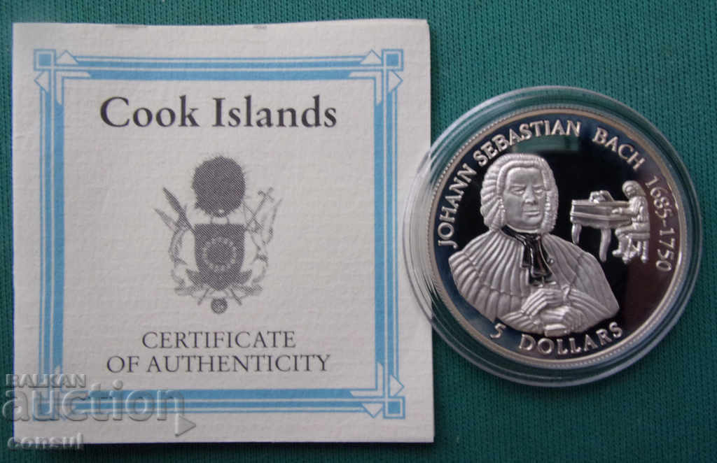 Аукцион o.Кук  5  Долара  1992  UNC PROOF