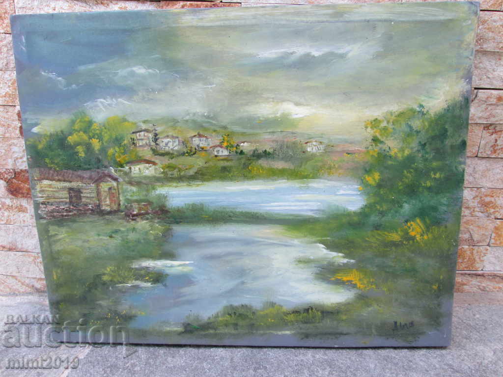 Old Big Picture, oil, canvas, signature-Dichev, 61x48 cm
