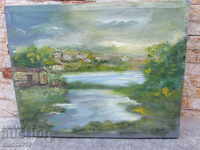 Old Large Painting, oil on canvas, signed Dichev, 61x48 cm