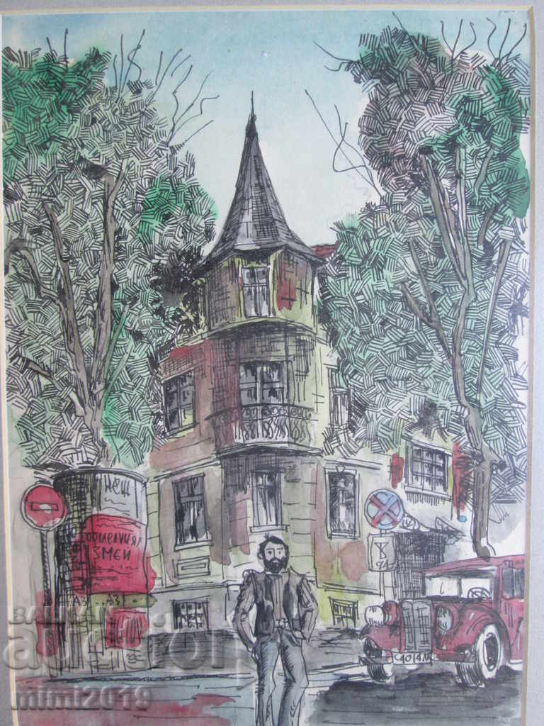 Old painting, ink and watercolor, 38x30 cm with price 39.00 BGN | € 19.94 Old painting, ink and watercolor, 38x30 cm with price 39.00 BGN | € 19.94