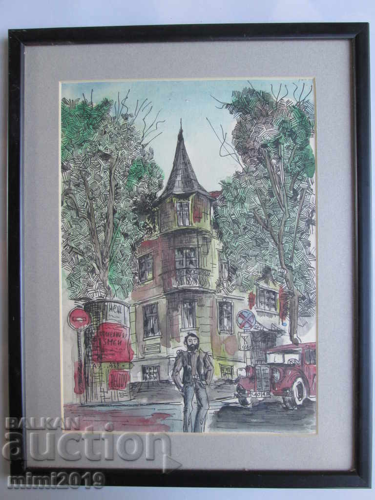 Old painting, ink and watercolor, 38x30 cm - 6 Old painting, ink and watercolor, 38x30 cm - 6