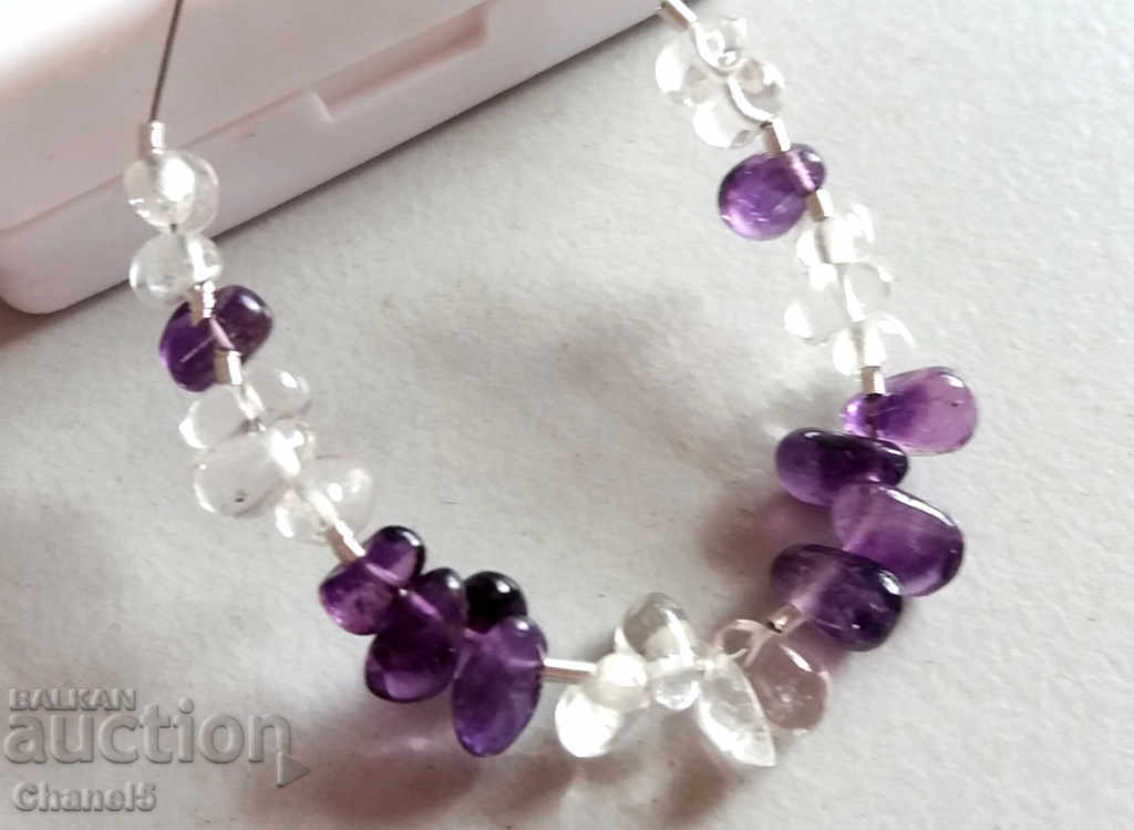 NATURAL PURPLE AMETHYST and QUARTZ - CONNECTION - 11.90 kt (210) with price 6.90 BGN | € 3.53 NATURAL PURPLE AMETHYST and QUARTZ - CONNECTION - 11.90 kt (210) with price 6.90 BGN | € 3.53