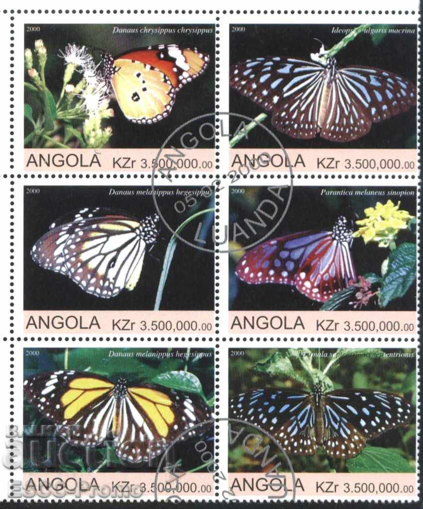 Branded stamps Fauna Butterflies 2000 from Angola