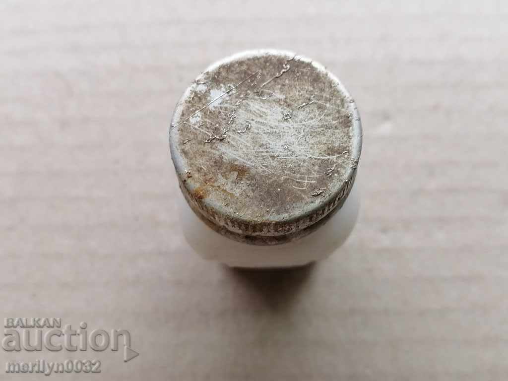 White glass bottle for ointment beginning of the 20th century Kingdom of Bulgaria - 6 White glass bottle for ointment beginning of the 20th century Kingdom of Bulgaria - 6