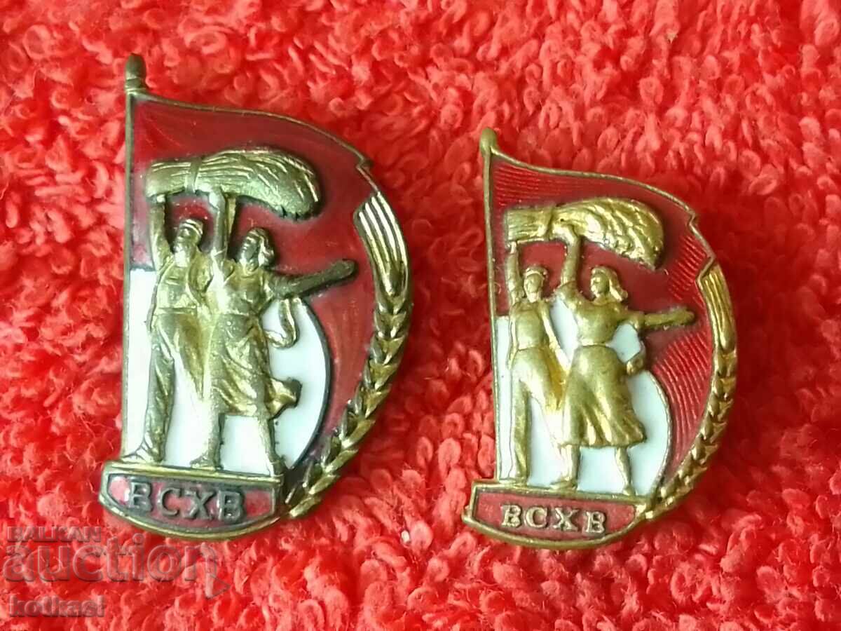 Lot bronze enamel badges insignia VSHV USSR excellent - 5 Lot bronze enamel badges insignia VSHV USSR excellent - 5