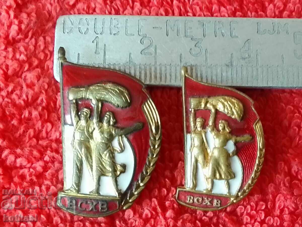 Lot bronze enamel badges insignia VSHV USSR excellent Lot bronze enamel badges insignia VSHV USSR excellent
