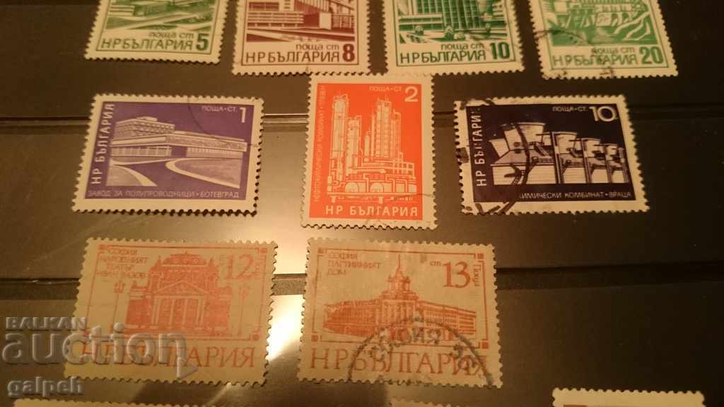POSTAGE STAMPS for BGN 1.75 - BULGARIA - FACTORIES / MONUMENTS - 5 POSTAGE STAMPS for BGN 1.75 - BULGARIA - FACTORIES / MONUMENTS - 5