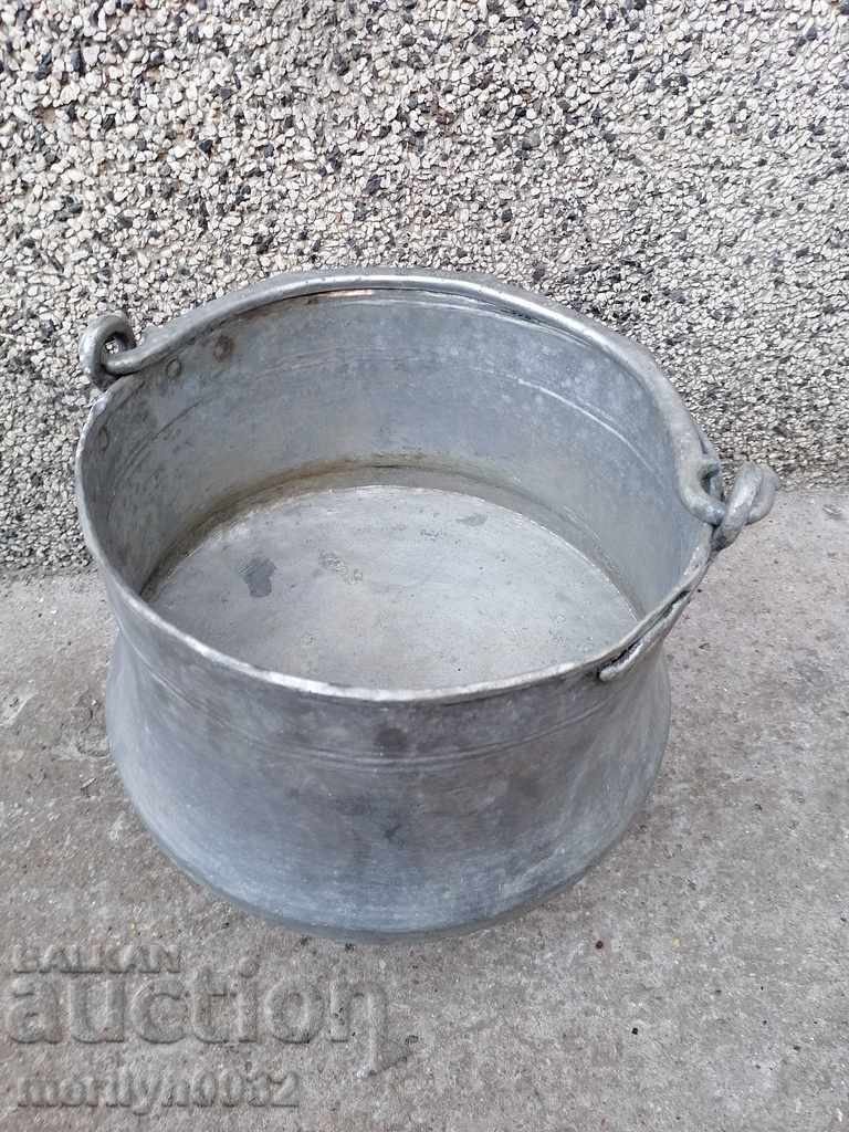 Old cauldron copper pot copper tinned coin - 7 Old cauldron copper pot copper tinned coin - 7