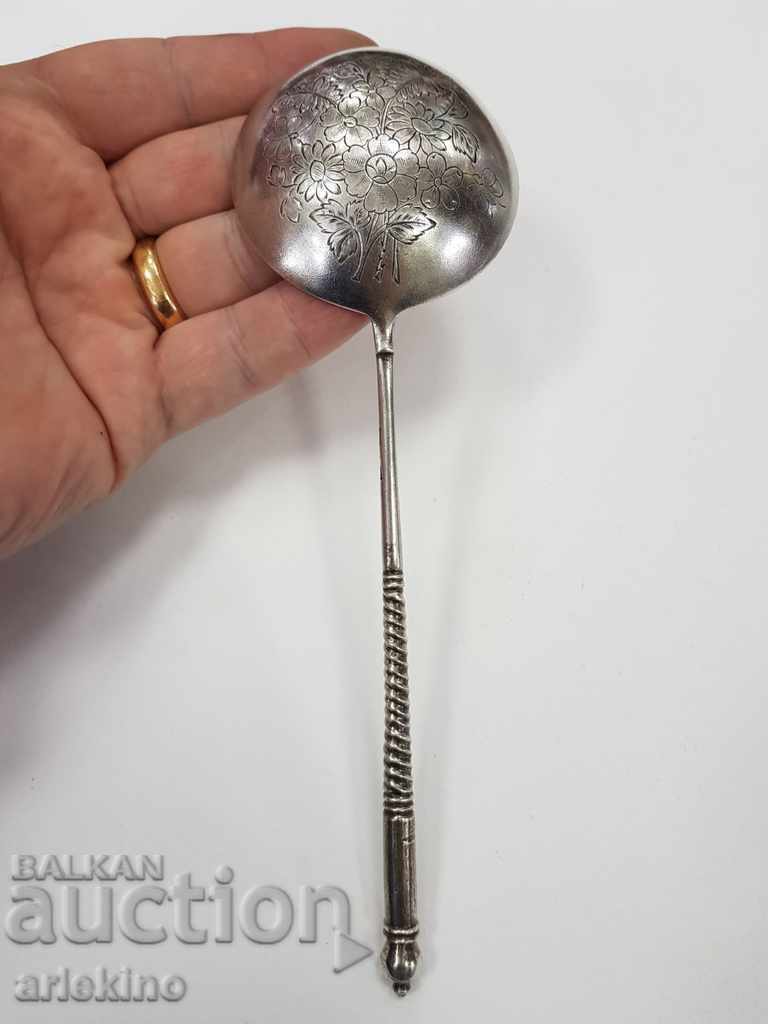 Auction Engraved Russian royal silver large spoon 84pr Auction Engraved Russian royal silver large spoon 84pr