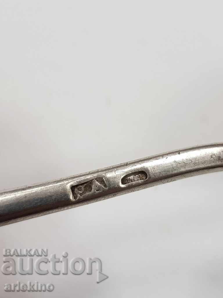 Engraved Russian royal silver large spoon 84pr - 5 Engraved Russian royal silver large spoon 84pr - 5