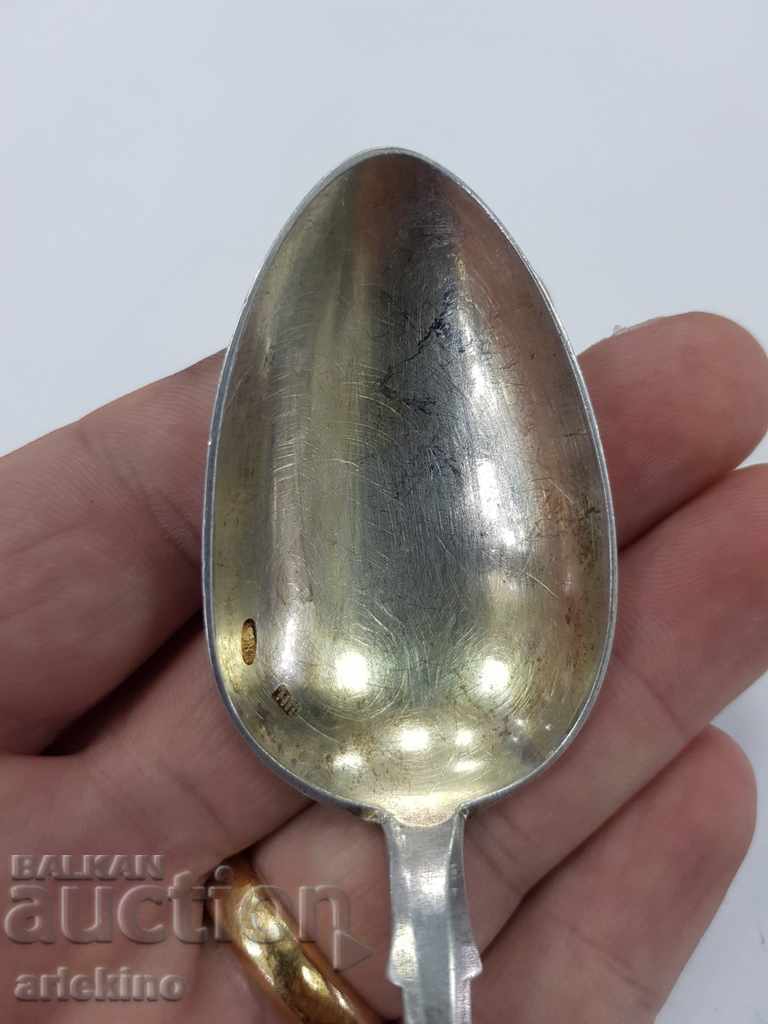 Frumoasă lingură rusească țaristă din argint gravat 84pr - 5