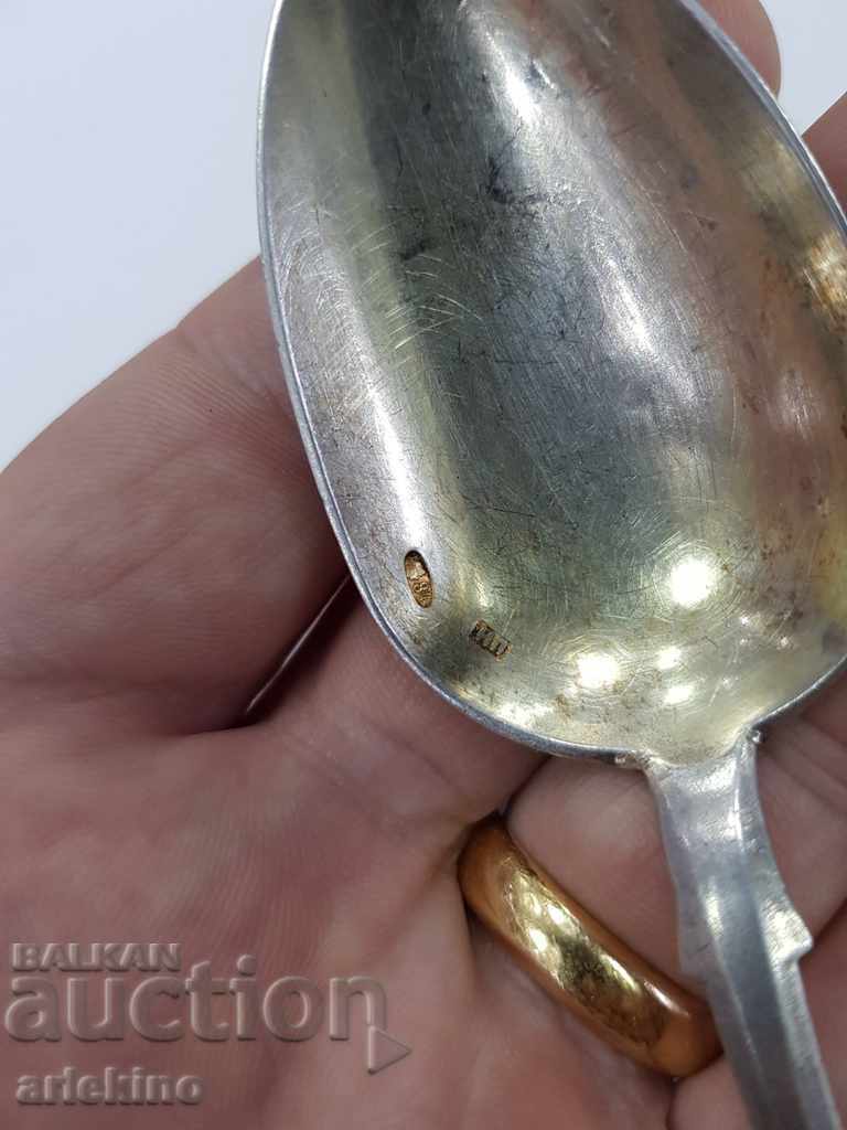 Όμορφη ρωσική τσαρική ασημένια σκαλιστή κουτάλα 84πρ - 6 Όμορφη ρωσική τσαρική ασημένια σκαλιστή κουτάλα 84πρ - 6