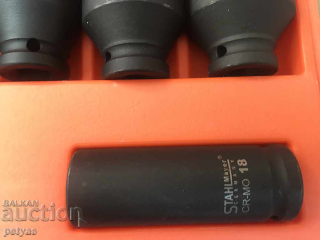 Forged percussion inserts 1/2 "extended (10-32 mm.) 15 pcs. Set | - 5 Forged percussion inserts 1/2 "extended (10-32 mm.) 15 pcs. Set | - 5