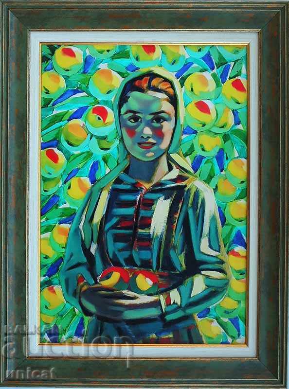 "The girl with the apples", Vladimir Dimitrov - Master, painting