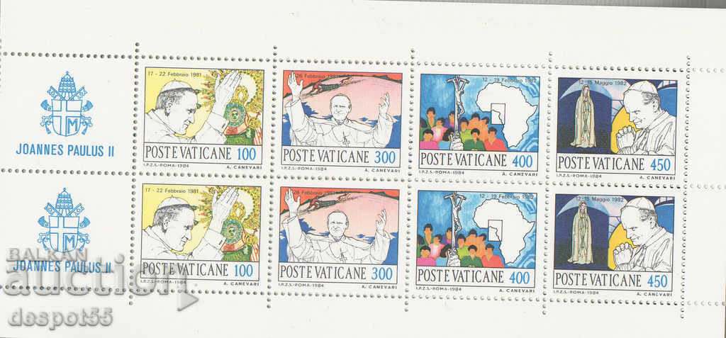 Auction  1985. Vatican. Travels of Pope John Paul II. Carnet.