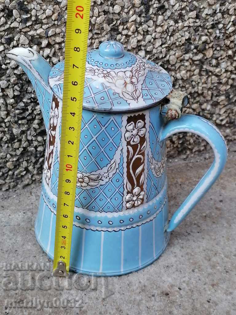 Enamelled teapot jug with amazing enamel late 19th century - 7 Enamelled teapot jug with amazing enamel late 19th century - 7
