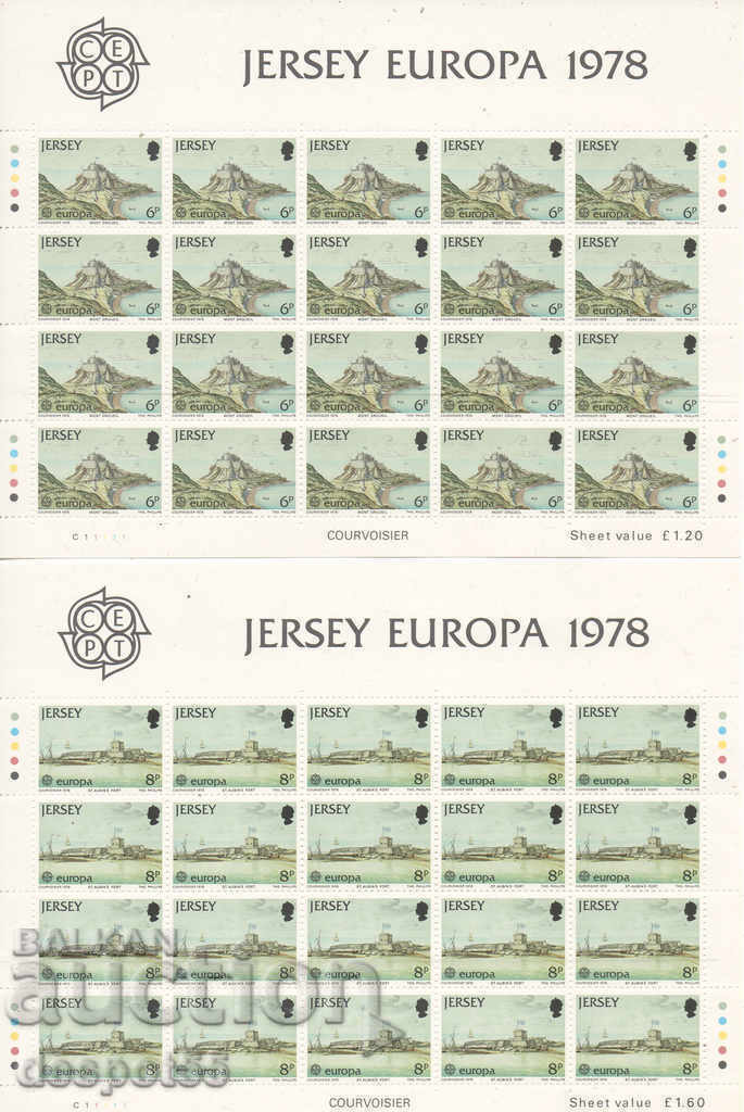1978. Jersey. Europa - Monumente. Foaie bloc.