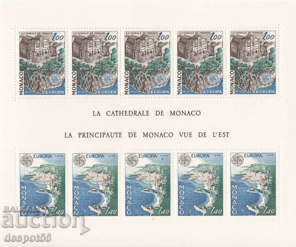1978. Монако. Европа - Пейзажи. Блок-лист.