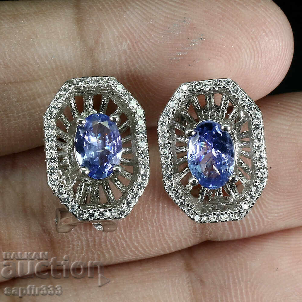DESIGN EARRINGS TANZANITE AND ZIRCONS "SUN" with price 488.00 BGN | € 249.51