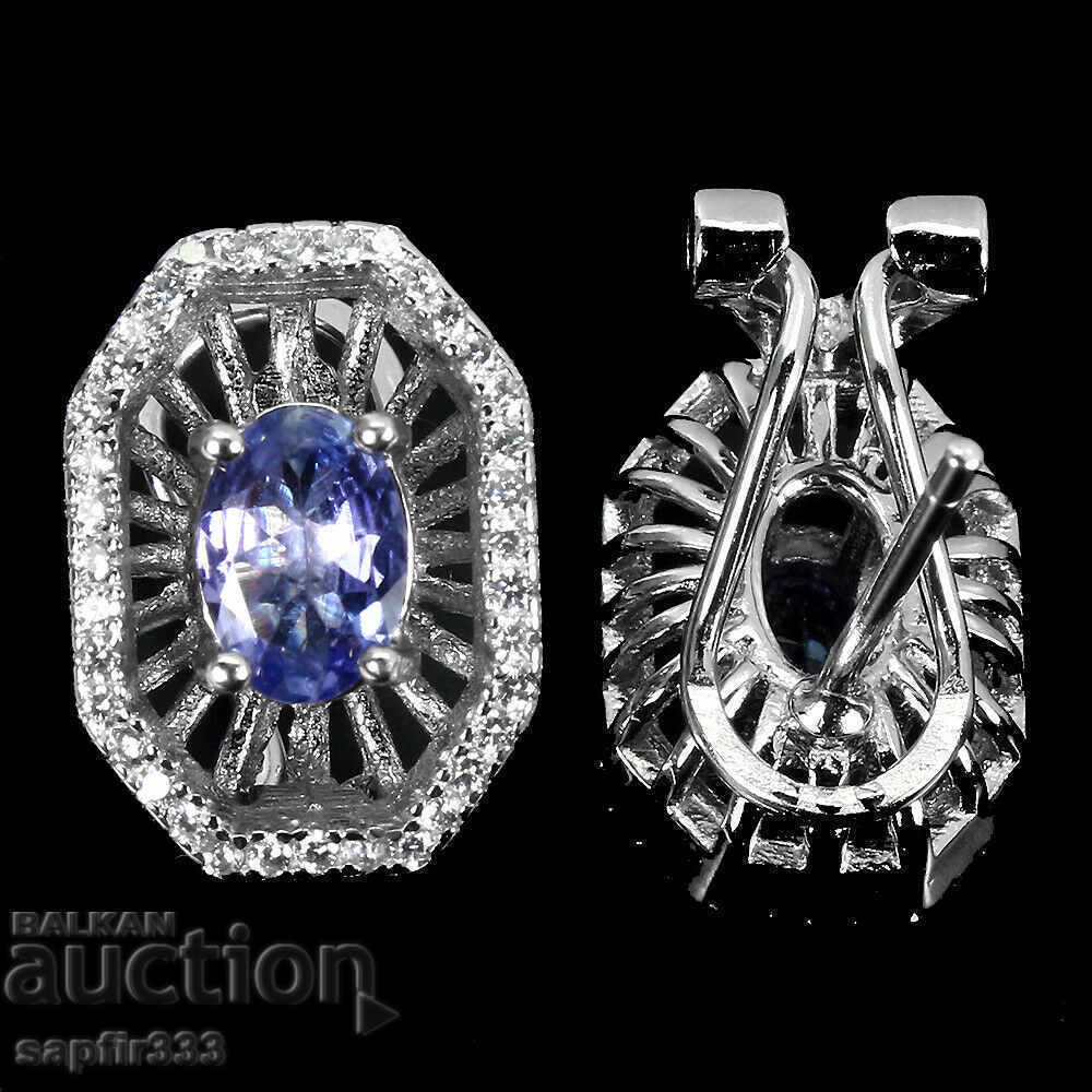 Auction  DESIGN EARRINGS TANZANITE AND ZIRCONS "SUN"