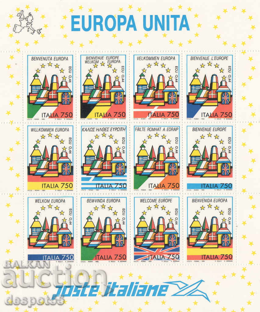 1993. Italy. United Europe. Block sheet