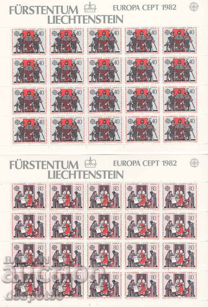 1982. Лихтенщайн. Европа - Исторически събития. Блок-лист.