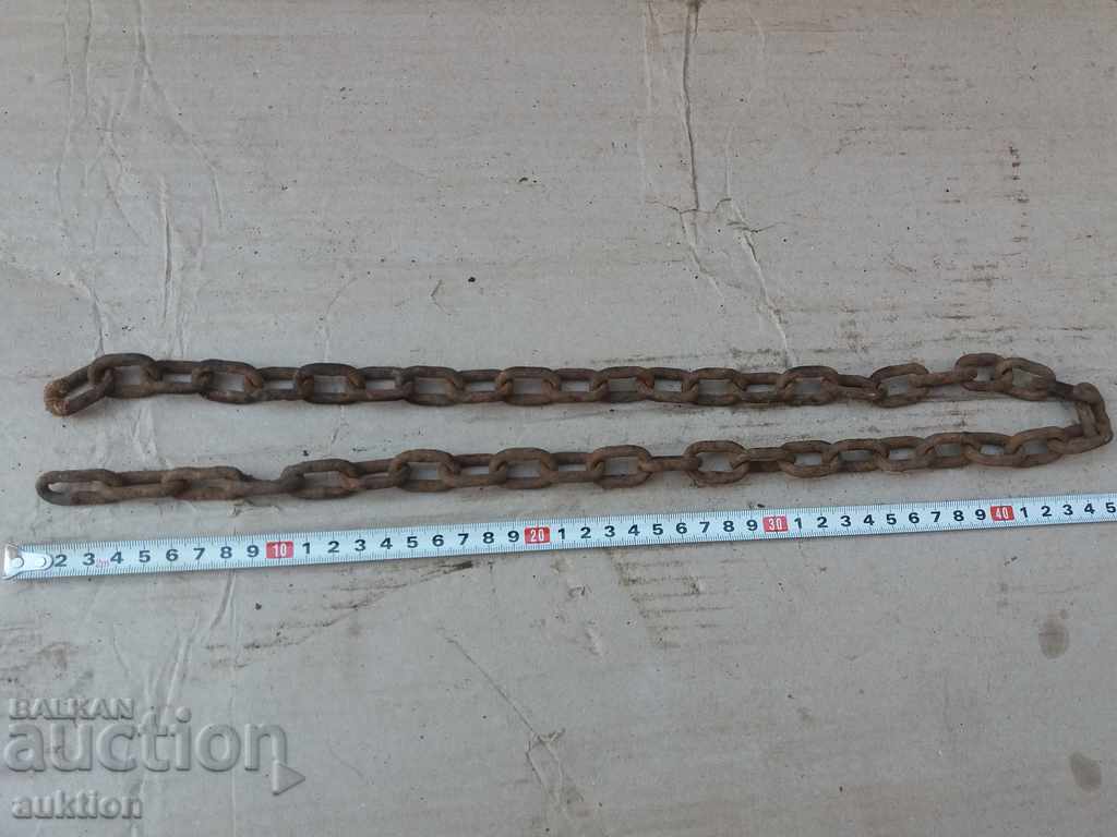 OLD FORGED CHAIN, SHACKLE, MASSIVE