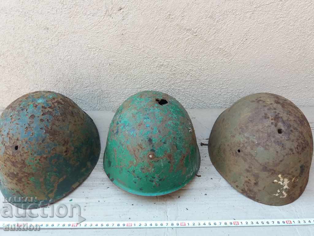 LOT OF THREE MILITARY HELMETS - BA with price 19.99 BGN | € 10.22 LOT OF THREE MILITARY HELMETS - BA with price 19.99 BGN | € 10.22