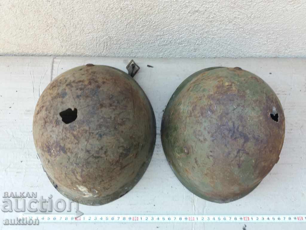 Auction LOT OF TWO MILITARY HELMETS - BA Auction LOT OF TWO MILITARY HELMETS - BA