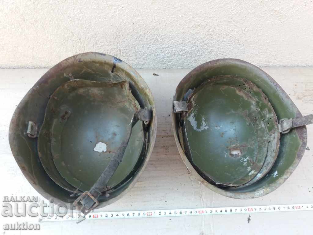 LOT OF TWO MILITARY HELMETS - BA - 7 LOT OF TWO MILITARY HELMETS - BA - 7
