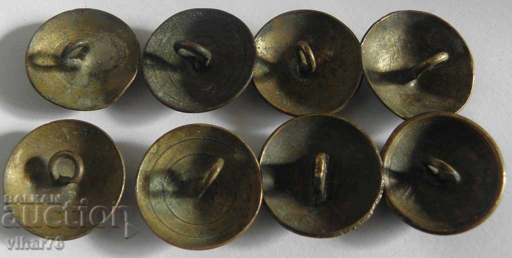Delivery of Lot of Eight Military Buttons Delivery of Lot of Eight Military Buttons