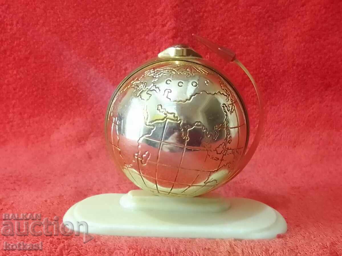 Auction Old Clock Alarm Clock Slava SLAVA Globe Rocket Auction Old Clock Alarm Clock Slava SLAVA Globe Rocket