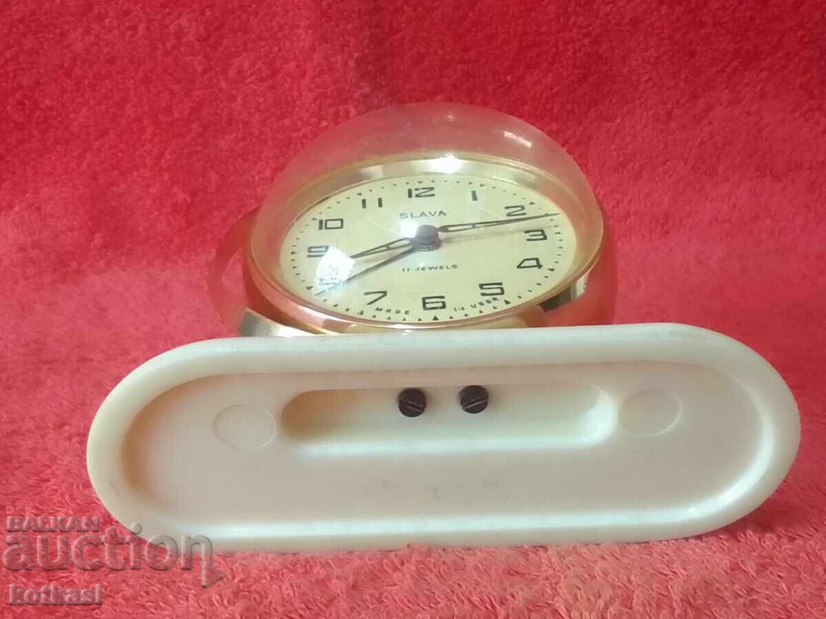 Old Clock Alarm Clock Slava SLAVA Globe Rocket - 7 Old Clock Alarm Clock Slava SLAVA Globe Rocket - 7
