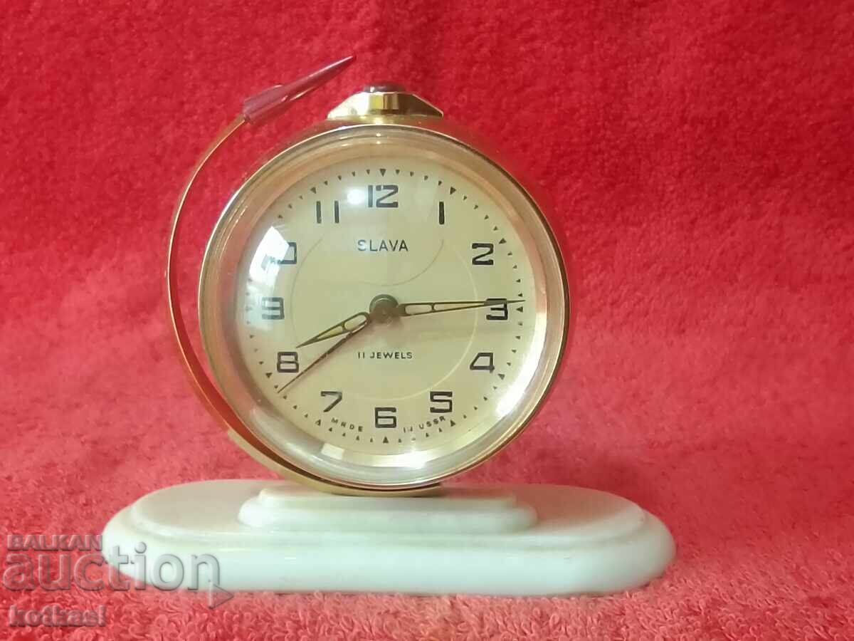 Old Clock Alarm Clock Slava SLAVA Globe Rocket Old Clock Alarm Clock Slava SLAVA Globe Rocket