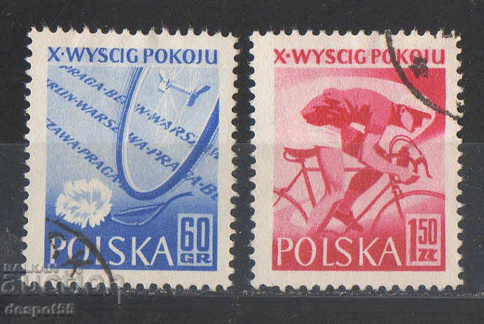 1957. Polonia. Al 10-lea tur ciclist de pace.