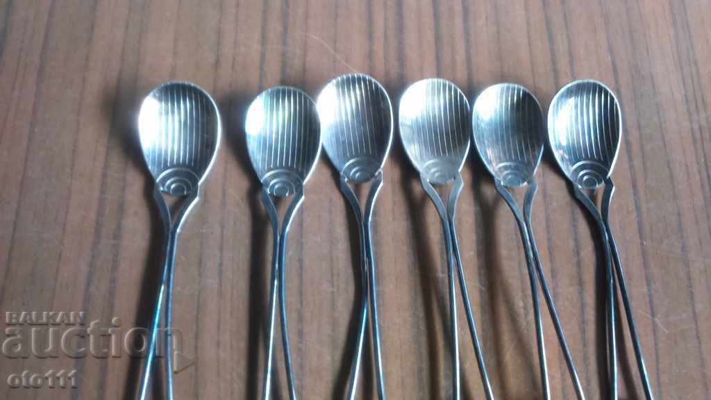 Auction  OLD SILVER PLATED SPOONS - 6 pieces
