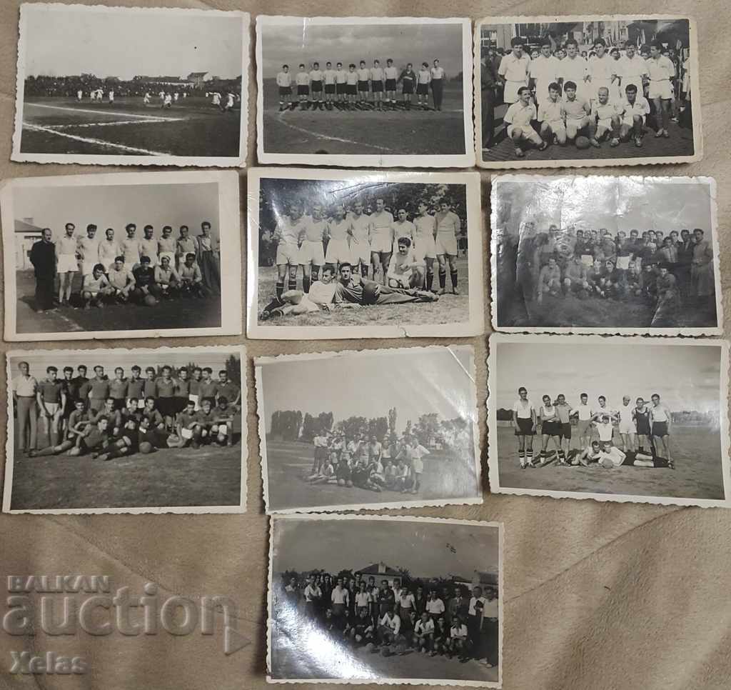 Foto veche 10 piese de fotbal, echipe diferite