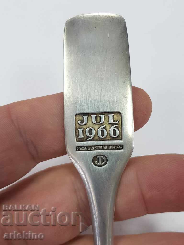 A rare silver Danish spoon with enamel - 6 A rare silver Danish spoon with enamel - 6