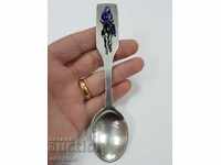 Rare silver Danish spoon with enamel
