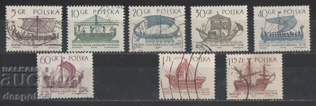 1965. Полша. Платноходни кораби.