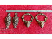 Стари метални бронзови дръжки украшения мебели лъв