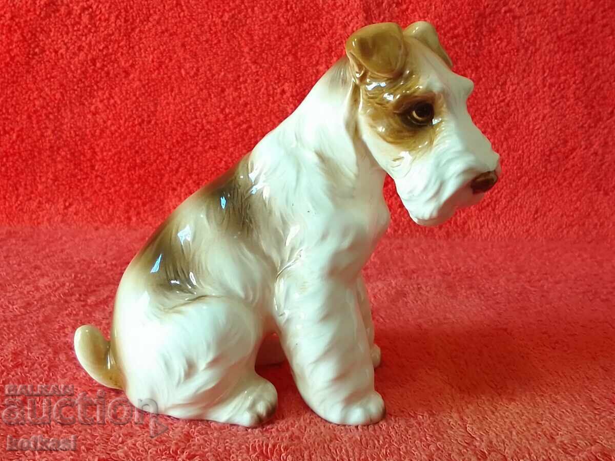 Old porcelain figure Dog Western Europe Welsh Terrier Old porcelain figure Dog Western Europe Welsh Terrier