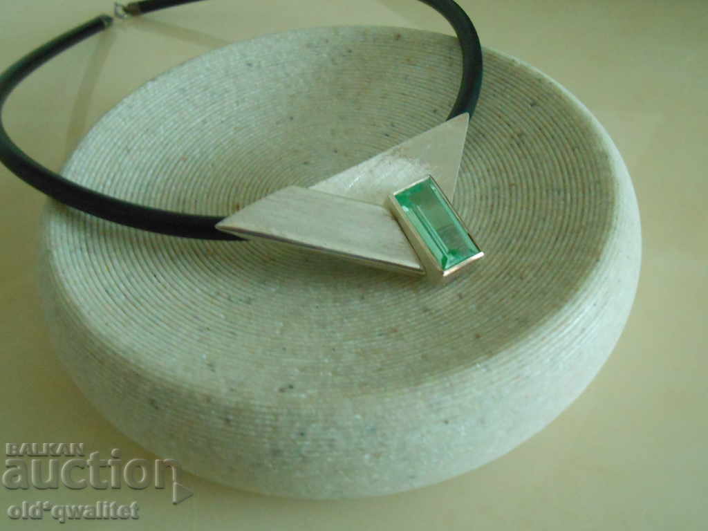 Auction Designer Necklace, 925 silver and large Aquamarine Auction Designer Necklace, 925 silver and large Aquamarine